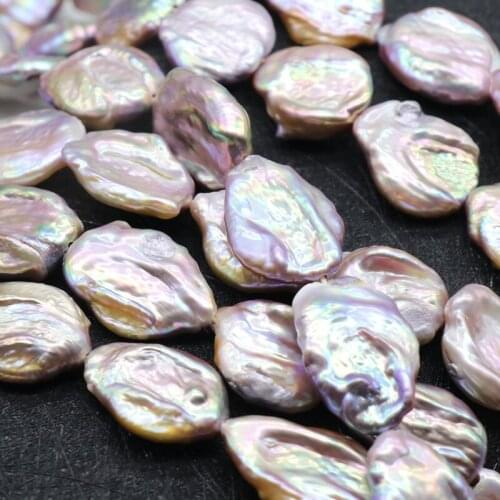 New natural freshwater pearl baroque purple irregular 16-20mm loose beads diy 15