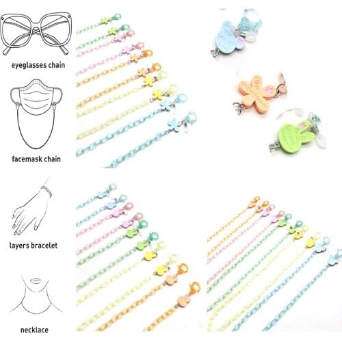 Fashion Childrens Glasses Chain Acrylic Mask Chain Candy-color Sunglasses Lanyard Letter Charm Rope Neck Cord Jewelry Gift