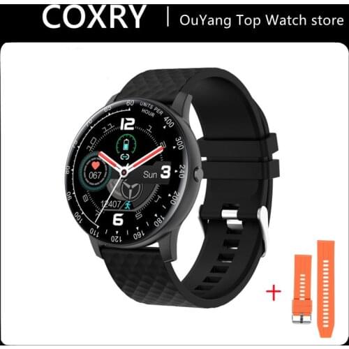 COXRY Sports Watches Mens Smart Watch Men Waterproof IP67 Tempered Glass Fitness Tracker Heart Rate Monitor Pedometer Smartwatch