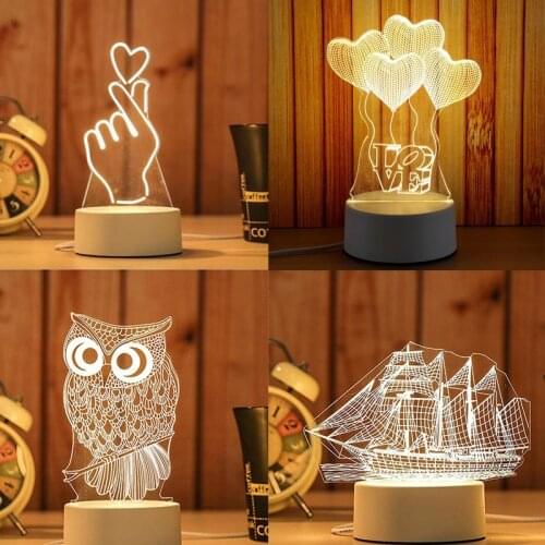 2021 decoration creative 3D LED night light table lamp children bedroom child gift home
