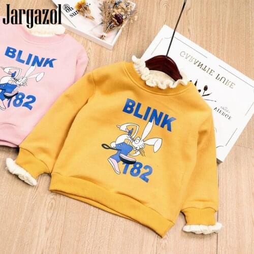Kids Girls Sweat Shirt Long Sleeve Fashion Cartoon Outfits for Baby Kids Winter Children Clothes Lovely Rabbit Printed Shirts
