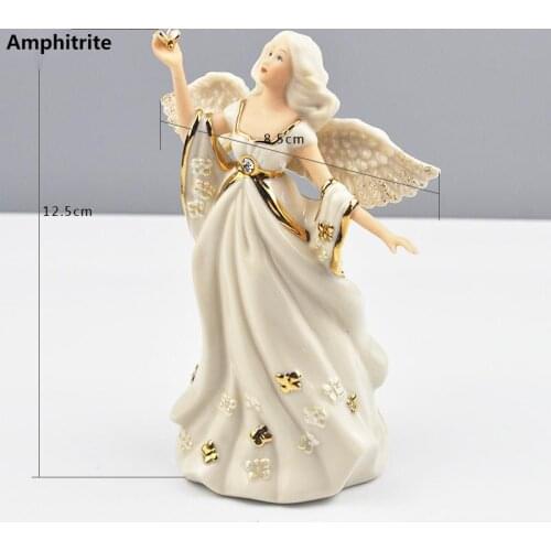 Long Nordic Guardian Abstract Angel Girl Art Sculpture Character Craft Statuettes Ceramic Decorations For Home Garden Wedding