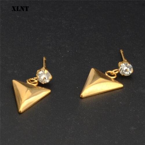 XLNT Europe and America Minimalist Drop Earrings for Women Geometric 3D Triangle Polygon Earrings Brincos Party Jewelry
