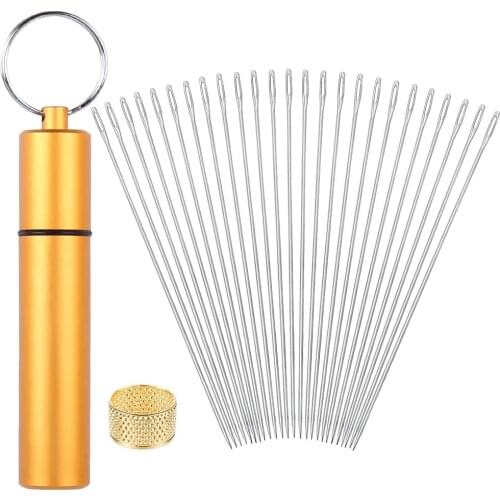 KAOBUY 27 PCS Beading Needles, Long Straight Beading Thread Needles In Aluminum Waterproof Storage Tube For Jewelry Making