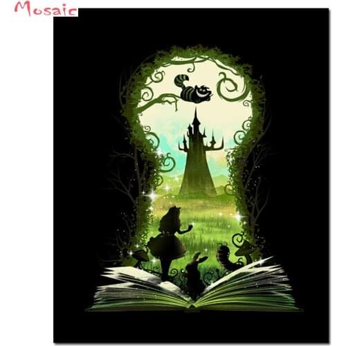5D Diy full Square Round Diamond Painting Alice in Wonderland picture Diamond Embroidery Cross Stitch Mosaic for room Decor