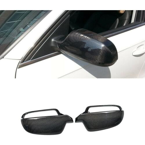 Carbon Fiber Rearview Side Mirror Cover Caps Fit For Audi A4 A5 A6 S5 S3 Q3 B8 A4 S4 A5 S5 RS5 B8.5 2008 UP Replacement Style