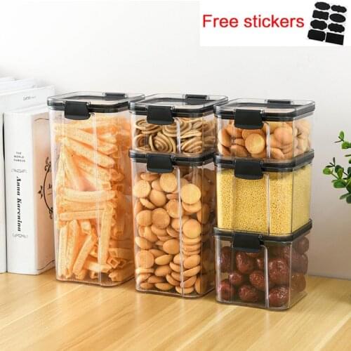 Food Storage Container Plastic Kitchen Refrigerator Noodle Box Multigrain Storage Tank Transparent Sealed Cans Fall resistant