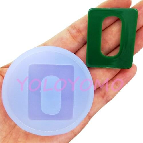 B365YL 39.2mm x 31.4mm Square Earrings Silicone Mold Resin Art Jewelry Necklace Pendant Making Sugarcraft Decorating Clay Candy