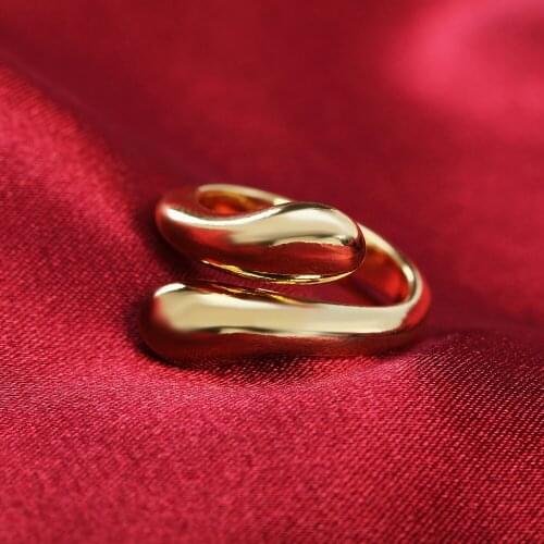Hot new 18K gold charm 925 silver Rings For women Water droplets adjustable size Fashion party wedding Jewelry Holiday gifts