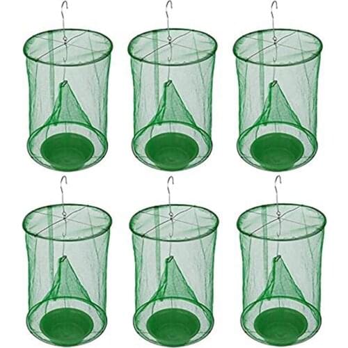Ranch Fly Trap with Bait Tray Outdoor Hanging Reusable Flay Catcher Cage for Indoor Outdoor Parks Restaurants Farms