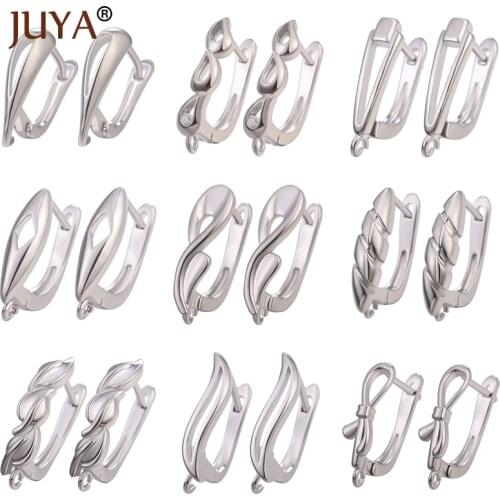 JUYA 2 Pairs Copper Earring Hooks Accessories for DIY Handmade Women Tassle Crystal Earrings Gift Wholesale Jewelry Making Craft
