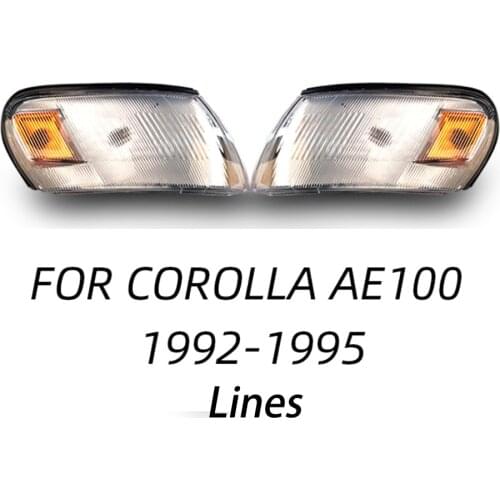A Pair Front Turn Signal Light Lamp For Toyota Corolla AE100 AE104 1993 1994 1995 1996 1997 Crystal and Lines