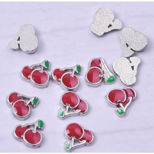 F119 Wholesale 20pcs/lot Hot Fashion Cherry Floating Alloy Charms Fit Memory Glass Locket For Lady Free Shipping LC046