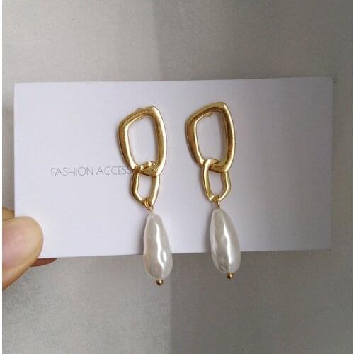 S925 needle Fashion Jewelry Simulated Pearl Drop Dangle Earrings Sweet Jewelry Vintage Statement Earrings For Girls Women Gifts