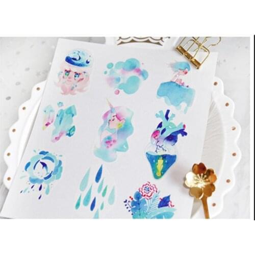 Blue Heart Washi Tapes Bullet Journal Masking Tape Adhesive Tape DIY Scrapbooking Washi Stickers