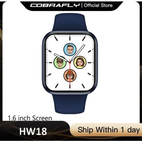 COBRAFLY 40MM Smart Watch HW18 1.6 inch Screen IP67 Waterproof Smartwatch Fitness Tracker Heart Rate Monitor PK HW12 HW22 P8