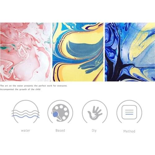 Brand New Kids Water-based Art Paint Set Marbling Painting Kit DIY Painting on Water Creative Art Set of 6 Colors Acrylic Paint