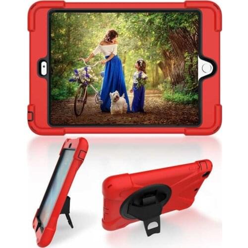 Heavy Duty Armor Case for iPad mini 4 Case A1538 A1550 360 Rotation Hand Strap Silicon PVC Cover for iPad mini 4 Kids Stand Case