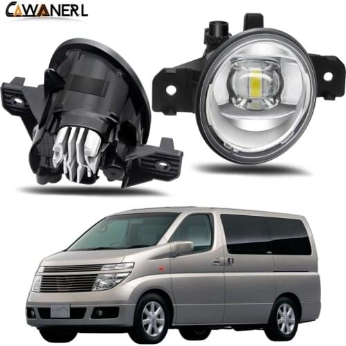 Fog Light Assembly H11 Car Driver + Passenger Side LED Lens Fog Lamp DRL 30W 8000LM 12V For Nissan Elgrand E51 2002 2003