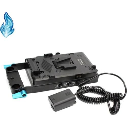 V Mount Plate+PW20 DC Coupler DC to FW50 Dummy Battery for Sony NEX 3 NEX 5 7 a6000 a3000 SLT-A33 A55 SLT-A35 a7 a7R a7II