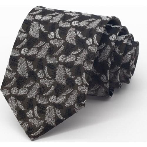 High Quality Vintage 8CM Tie for Men Business Formal Office Gentleman Necktie Fashion Feather Print Cravate With Gift Box