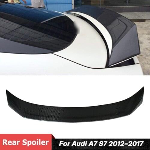 K Style Carbon Fiber Material Back Trunk Wing Rear Spoiler For Audi A7 S7 RS7 Car Tuning 2012-2017