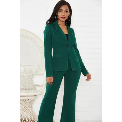 Womens Suit Office Two Piece Set Long Sleeve Suit Pants 2 Piece Set Female Winter Two Pieces Sets Office Female
