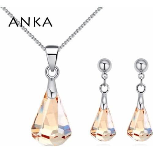 ANKA brand eternal love pendant and earrings jewellery sets women party gift with Crystals from Austria #124773