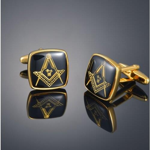 Gold Square Masonic sleeve nail French long sleeve shirt sleeve nail shirt accessories Cufflinks