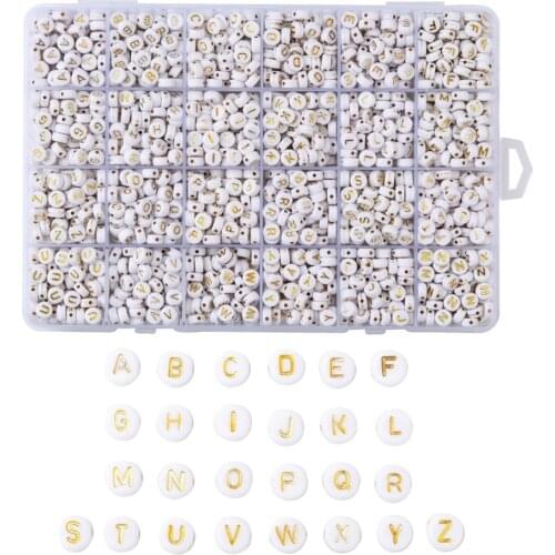 1Box Mix Color 24 Alphabet Acrylic Beads Letter A~Z Beads for jewelry making DIY Bracelet Necklace Decor Accessories
