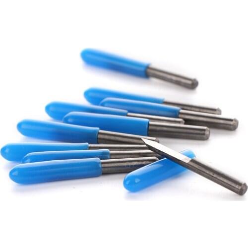 10pcs 3.175mm CNC Computer Engraving Machine Tool Flat Bottom Knife PCB Engraving Bits End Mill Cutter CNC Router Tool