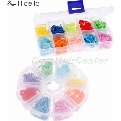 120pcs/104pcs Knitting Crochet Mixed color Plastic Locking Stitch Markers Holder Mini Case Knitting Accessories Hicello