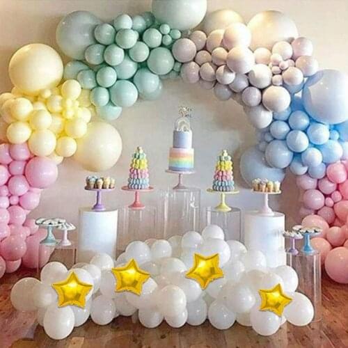 137Pcs/set Unicorn Macaron Balloons Garland Pastel Candy Latex Balloon Arch for Baby Shower Decor Ice Cream Theme Party Supplies