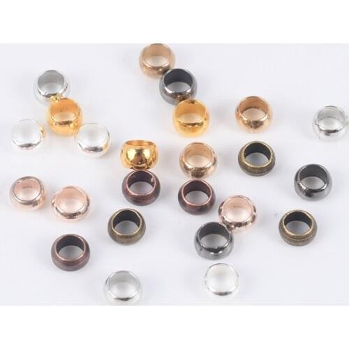 200-500Pcs/Lot Copper Ball Crimp End Bead Accessories Dia 1.5 2 2.5 3 4mm Stopper Spacer Loose Beads For Jewelry Making Supplies