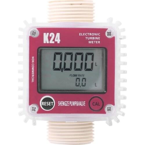2021 New K24 Turbine Digital Oil Fuel Flow Meter Gauge For Chemicals Liquid Water Hot