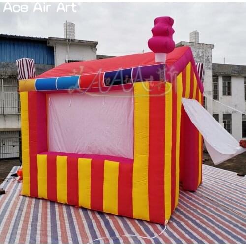 Beautiful inflatable carnival treat shop kiosk bar/vendor space cold drick stall with foldable curtain for Events