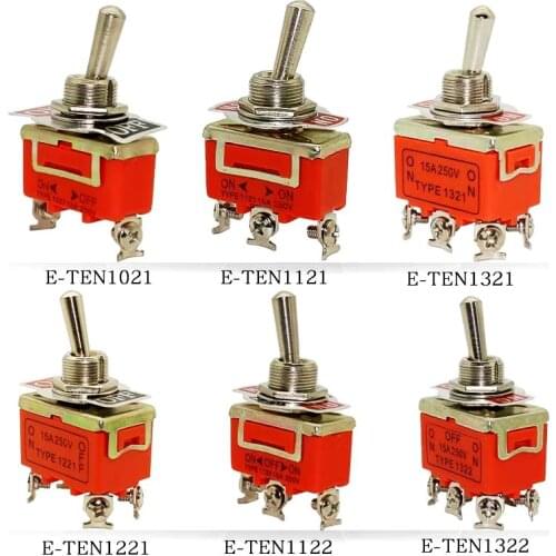 3pcs Button on / off SPDT toggle head arm waterproof cover automobile switch refitted e-ten