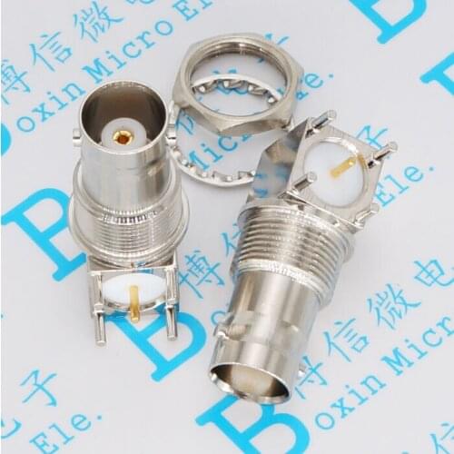 8pcs copper BNC-KWE 29.5MM Q9 BNC female BNC socket seat curved legs 90 degrees 50ohm 75ohm antenna