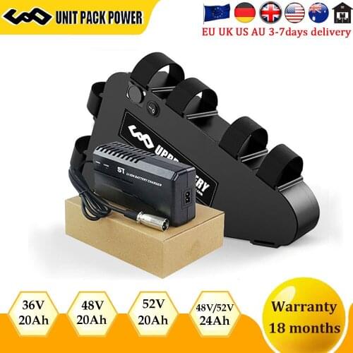 Ebike 48V Battery Pack 52V 20Ah Electric Bicycle Battery E Bike bateria 18650 Triangle Case for 48 v Scooter 1000W 1500W 1800W