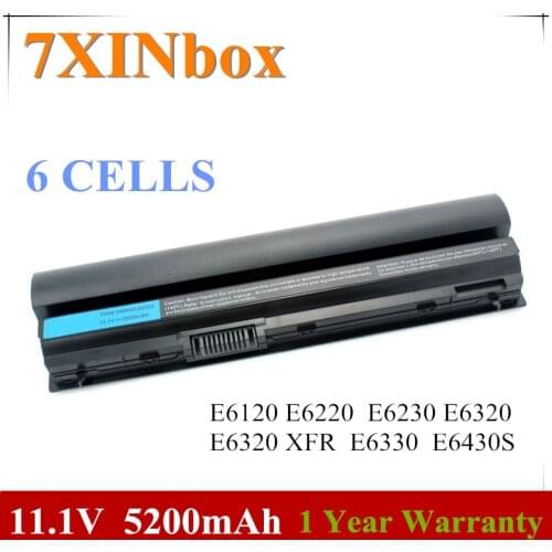 7XINbox 11.1V 0F7W7V 11HYV 7FF1K 7M0N5 823F9 3W2YX Laptop Battery For DELL Latitude E6120 E6220 E6230 E6320 XFR E6330 E6430S