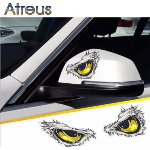 Atreus 2pc Car-Styling 3D Eagle Eyes Auto Stickers For Opel Insignia Vectra C Zafira B Peugeot 308 407 301 206 2008 3008 2017