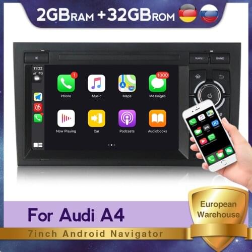 2din Autoradio Car Multimedia GPS Navigation Radio Player Android For Audi A4 B6 B7 S4 RS4 SEAT 2000-2009 Carplay SWC