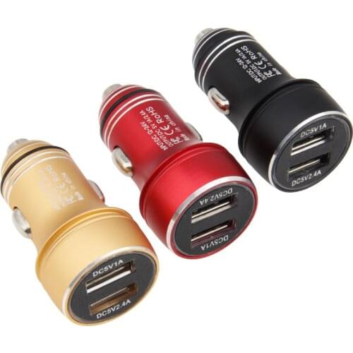 Dual USB Car Charger for Mobile Phone Tablets 2.4A Fast Charge USB Charger In Car for Samsung Xiaomi Huawei Car-Charger 30pcs