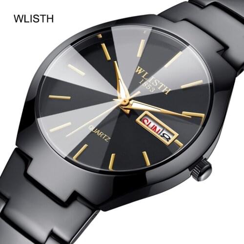 WLISTH Fashion Mens Watch New Style Stainless Steel Simple Watch Business Dress Quartz Wrist Watch Luxury Brand reloj hombre