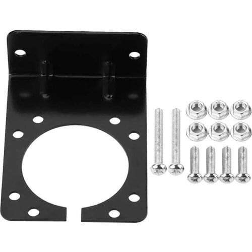 Black Metal Mounting Bracket Holder for 7 Pin Caravan Towing Trailer Connector Mounting Plug Socket