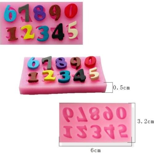 Numbers 3D Shaped Fondant Chocolate Candy Making Mold Small Pastry Mould Cake Decorating Tool