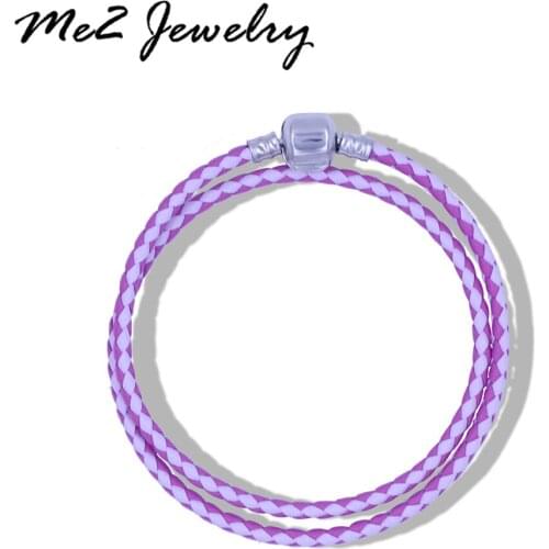 Dropshipping Gifts Silver Charm Bracelet Handmade Leather Bracelets & Bangles For Women Jewelry Pulseira