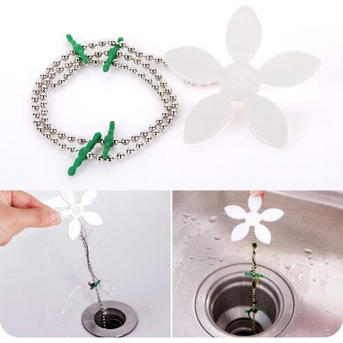 Sewer Hair Cleaner Small Flower Chain Kitchen Sink Pipeline Cleaning Hook Article Bathroom Anti-Blocking Drainage Facility