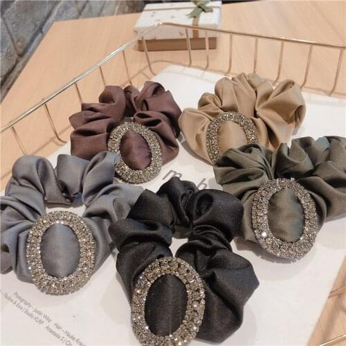Korean Fashion Fabric Elastic Hair Band Crystal Rhinestone Headband for Women Girls Ponytail Head Rope Jewelry Hair Accessories