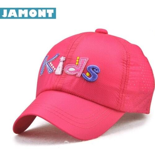 [JAMONT] Summer Children Hat Girl Boy Snapback Baseball Caps Letter Quick Drying Kids Sun Hat Ultra Thin Casquette 5-10y